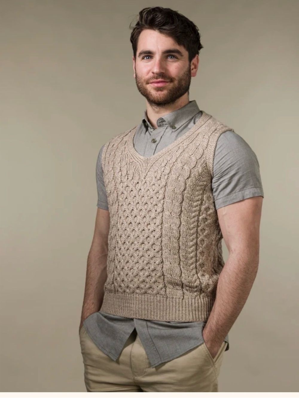 Aran Market Men's 100% Wool Sweater Vest